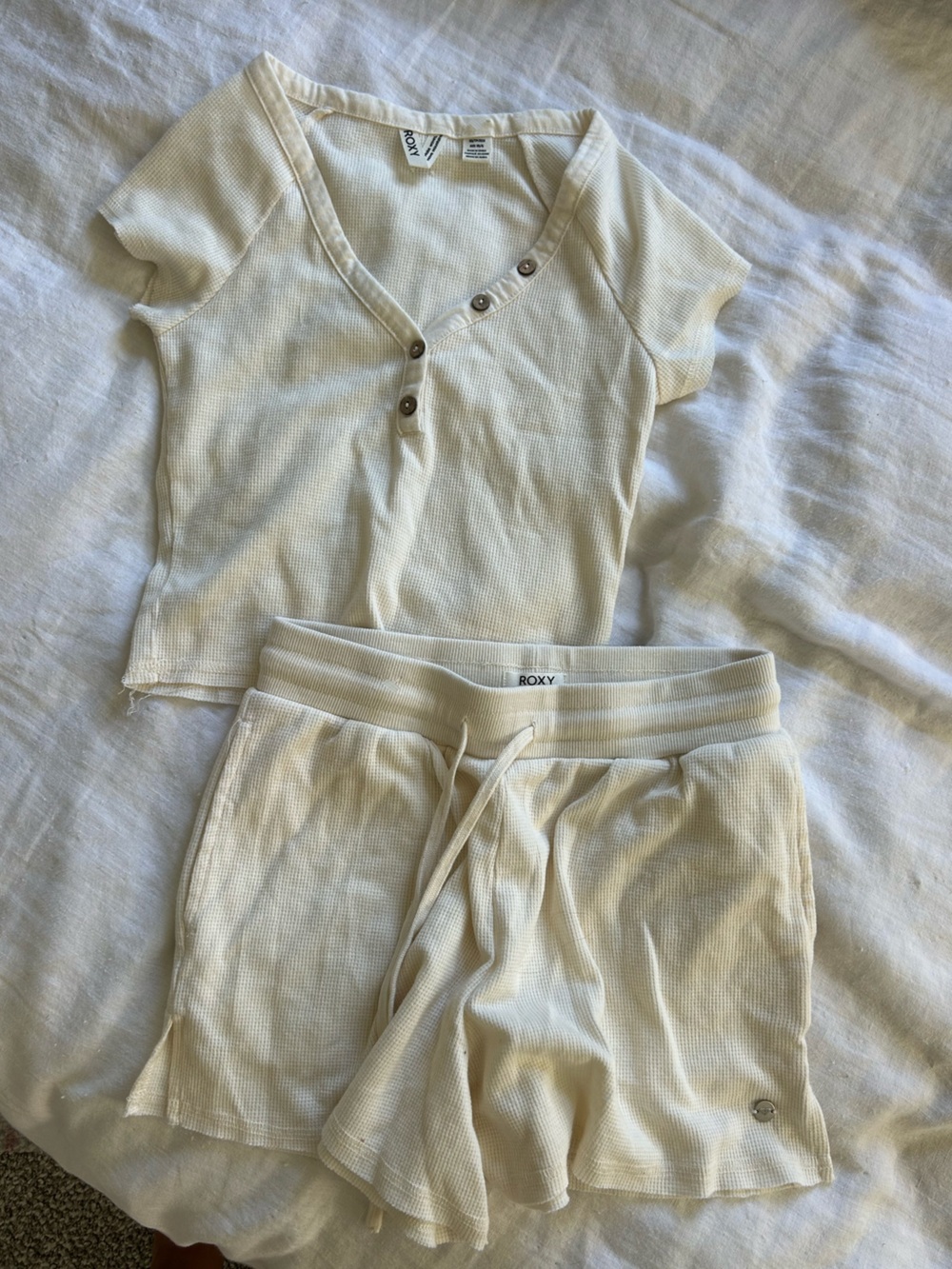 Roxy set Off-White Waffle Henley